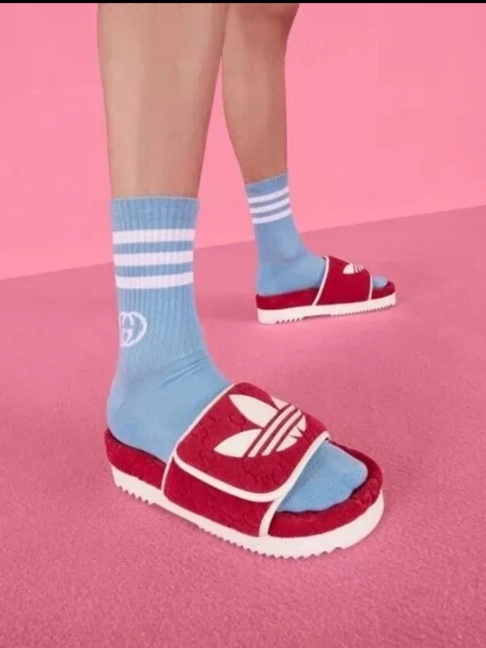 Gucci X Adidas GG Magic Sponge Demetra Vegan Logo Slides size 37